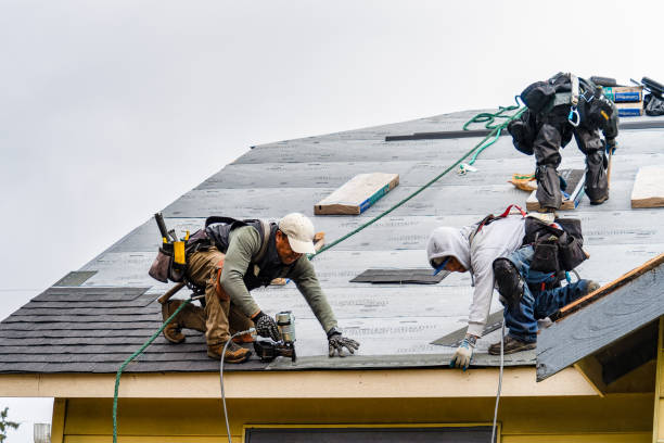 Professional Gutter Installation technician working in Danielsville, PA